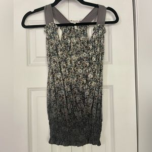 Joie sleeveless silk floral ruched top